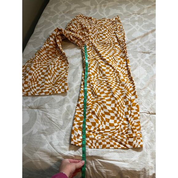 Free People Menorca Cropped Wide Leg Printed Pants & Orange & White Rare - Picture 8 of 11